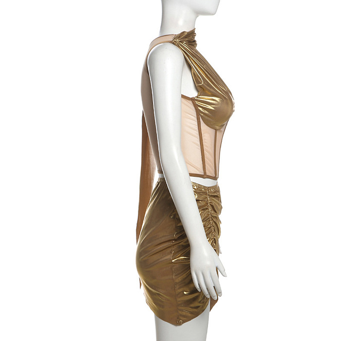 SUPER WHOLESALE |  Gold Skirt Set