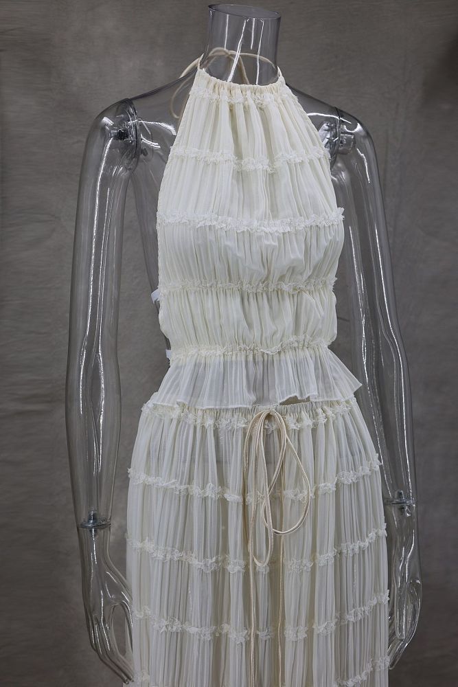 SUPER WHOLESALE | Chiffon Open-back Off-shoulder Dress
