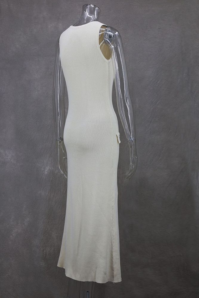 SUPER WHOLESALE | Round Neck Knitted long Dress