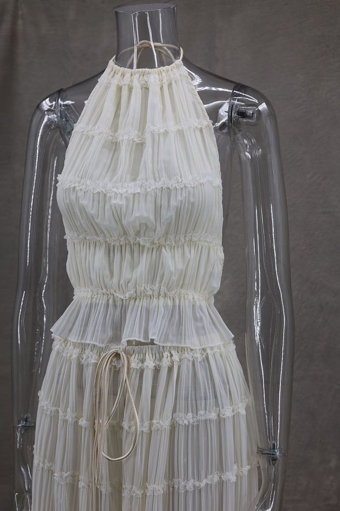 SUPER WHOLESALE | Chiffon Open-back Off-shoulder Dress