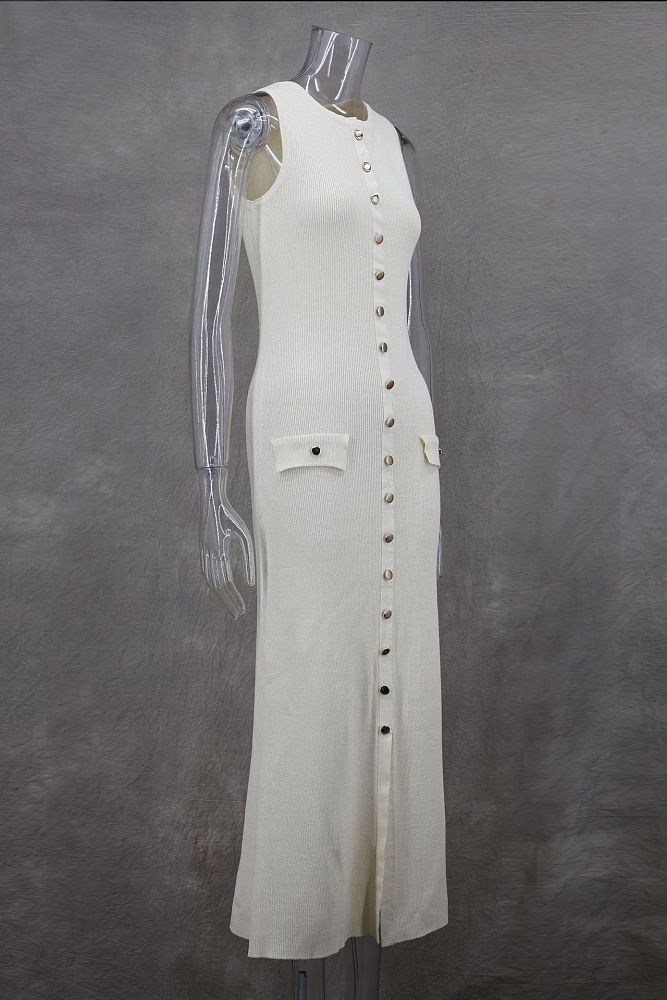 SUPER WHOLESALE | Round Neck Knitted long Dress