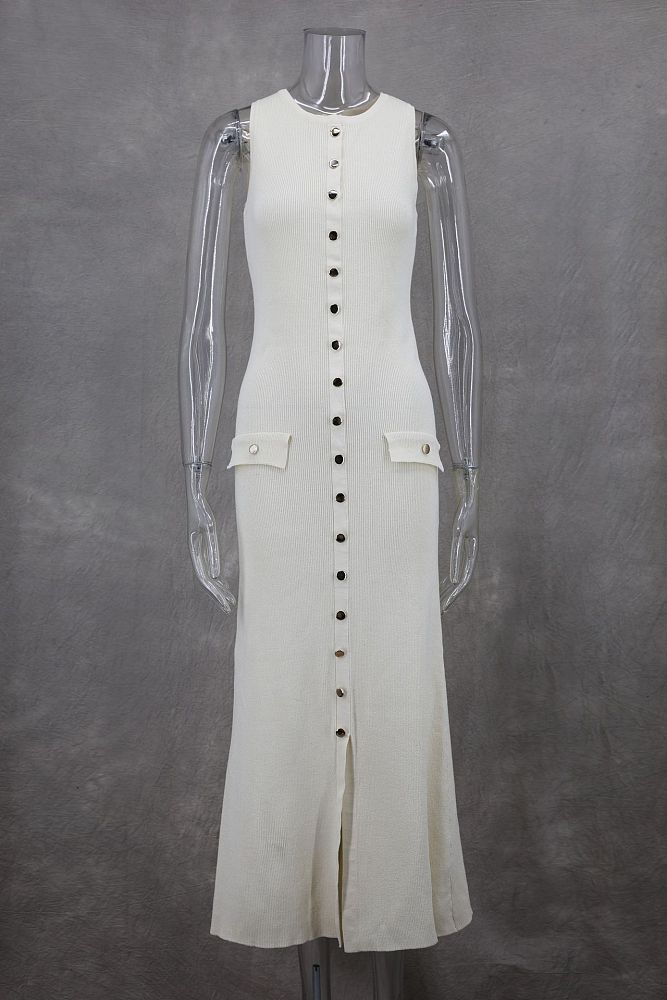 SUPER WHOLESALE | Round Neck Knitted long Dress