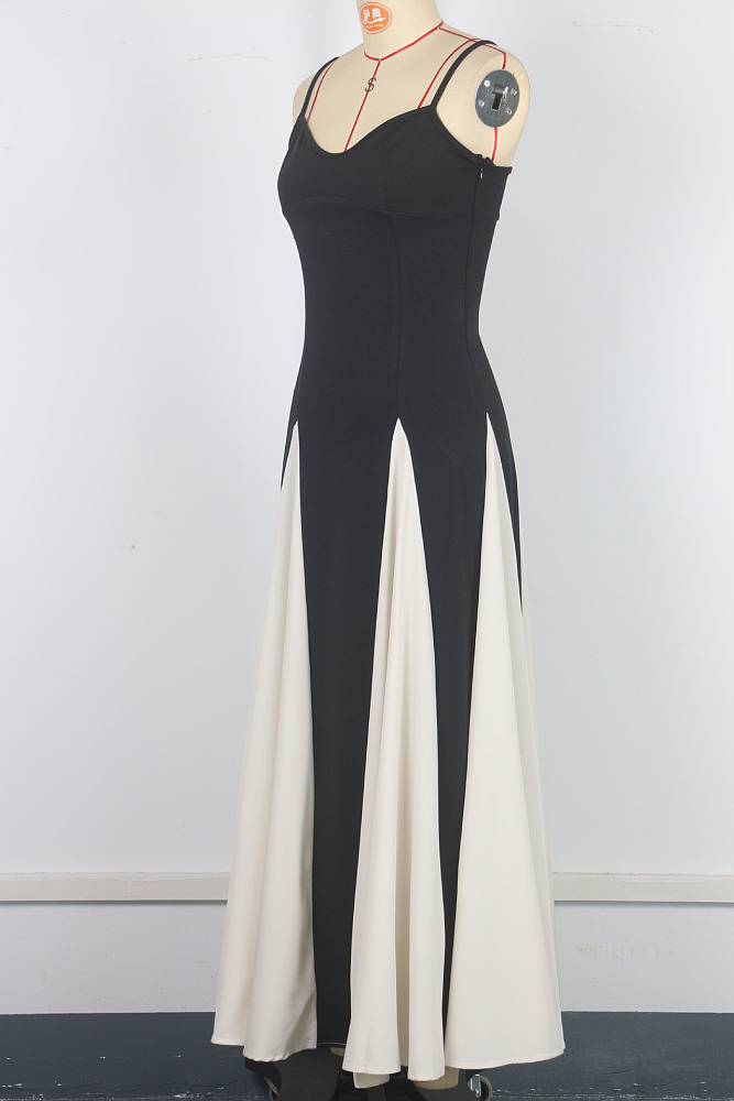 SUPER WHOLESALE | Spaghetti Dress in Two Tones