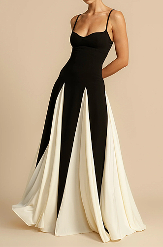 SUPER WHOLESALE | Spaghetti Dress in Two Tones