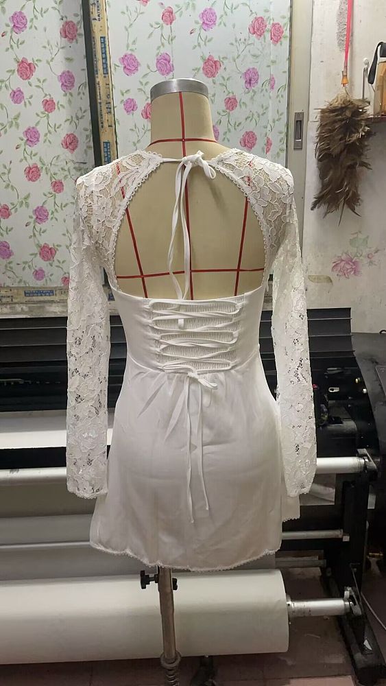 SUPER WHOLESALE | Lace Patchwork Square Neck Dress