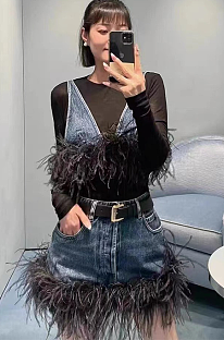 SUPER WHOLESALE | Feather Denim Set