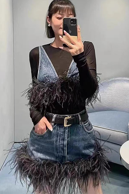 SUPER WHOLESALE | Feather Denim Set