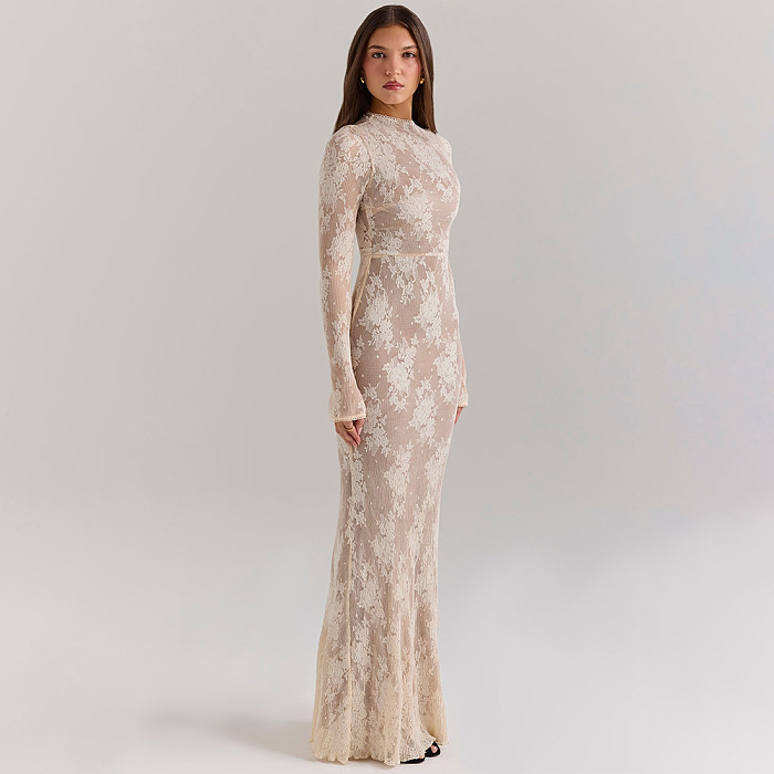 SUPER WHOLESALE |  Lace Long Sleeves Dress