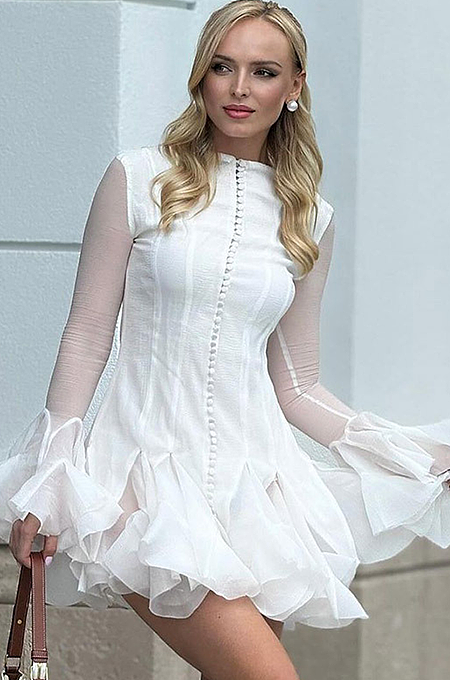 SUPER WHOLESALE | Flare Cuffs Pleated Dress