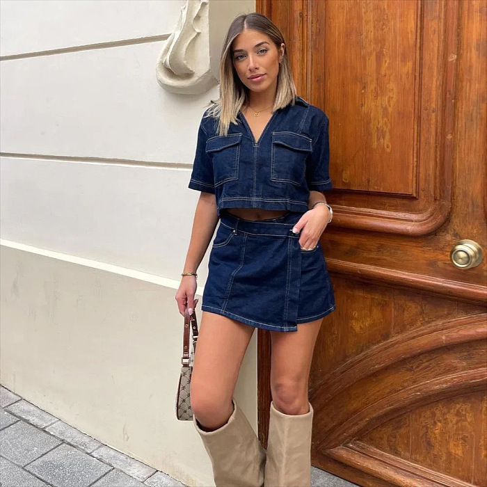 SUPER WHOLESALE | Denim Jacket Set