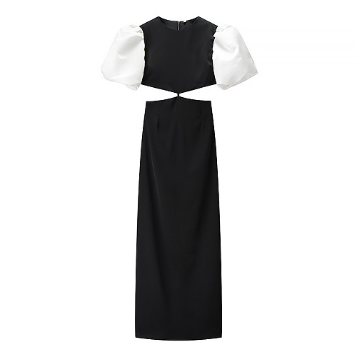 SUPER WHOLESALE |  Lantern Short Sleeves Dress