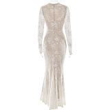 SUPER WHOLESALE |  Lace Long Sleeves Dress