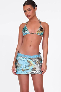 SUPER WHOLESALE |Printed 3 Pieces Bikini with Skirt