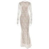 SUPER WHOLESALE |  Lace Long Sleeves Dress