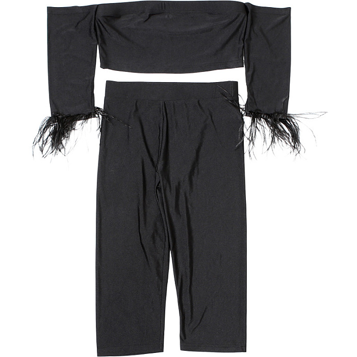SUPER WHOLESALE | Off-Shoulder Wrap Top, Fitted Bodycon Skirt, and Five-Point Shorts Set