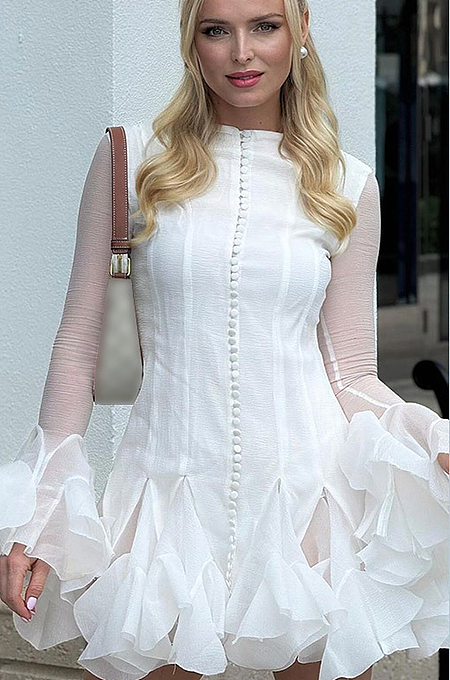 SUPER WHOLESALE | Flare Cuffs Pleated Dress