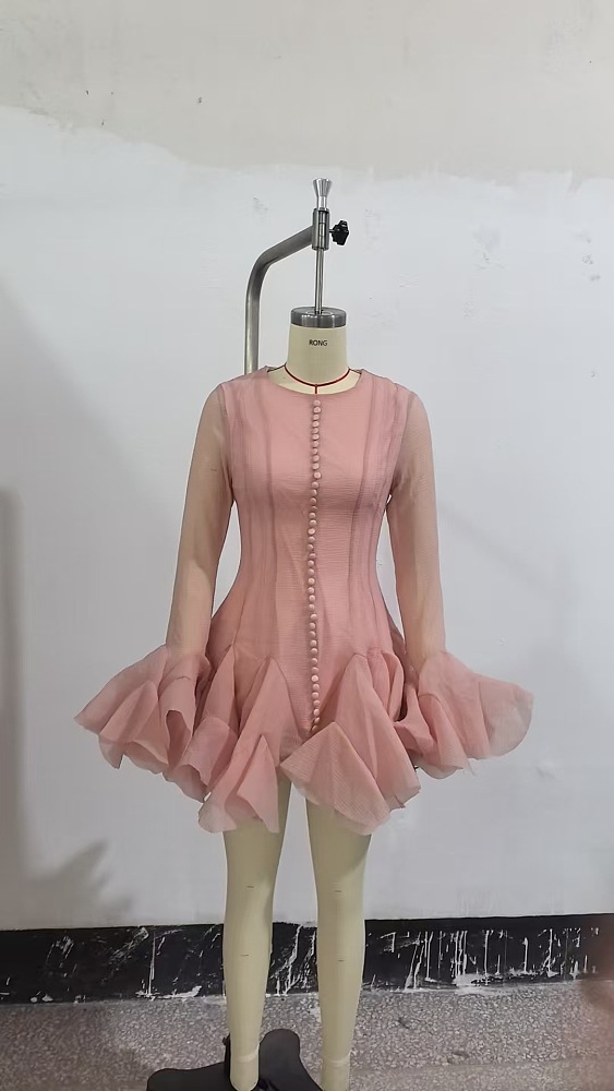 SUPER WHOLESALE | Flare Cuffs Pleated Dress