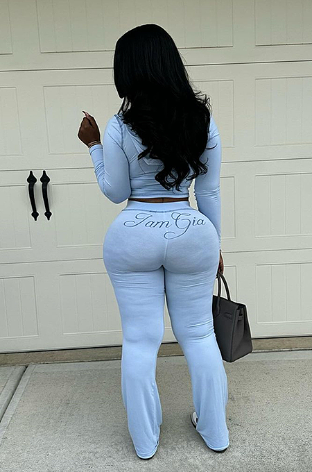 SUPER WHOLESALE | Printed Legging Suit in Blue