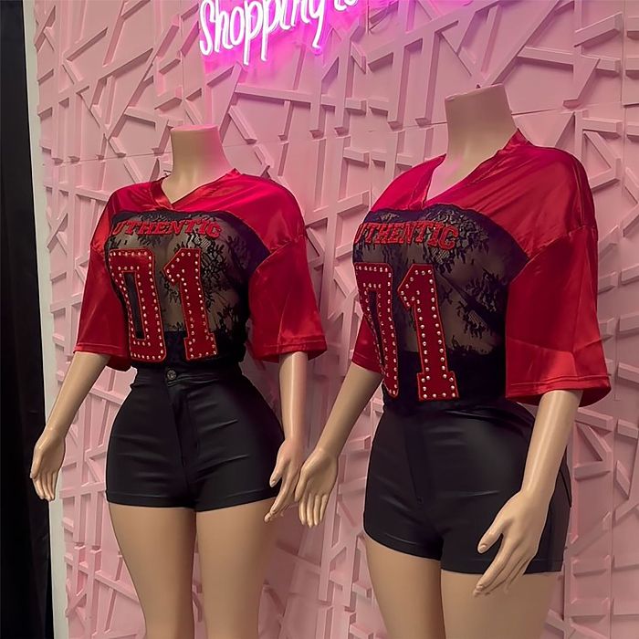 SUPER WHOLESALE | Over-size Lace Jersey Top