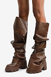 SUPER WHOLESALE | Platform Boots in Brown