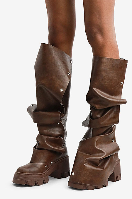 SUPER WHOLESALE | Platform Boots in Brown