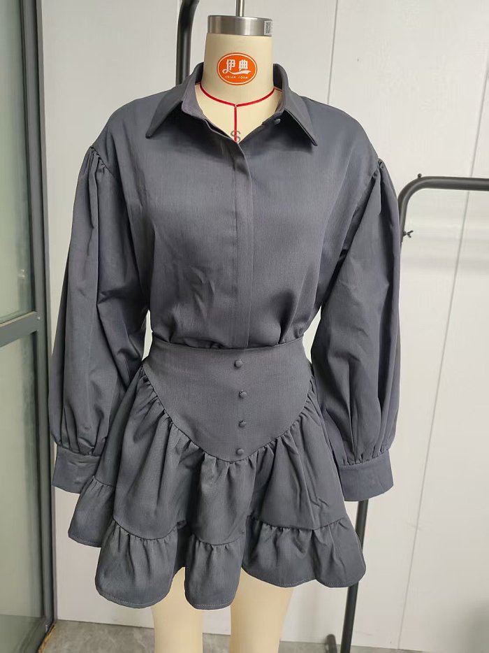 SUPER WHOLESALE |  Lantern Sleeves Dress