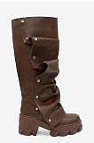 SUPER WHOLESALE | Platform Boots in Brown