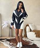 SUPER WHOLESALE | Skirt Set with Zipper Tracking Top