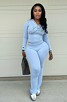 SUPER WHOLESALE | Printed Legging Suit in Blue