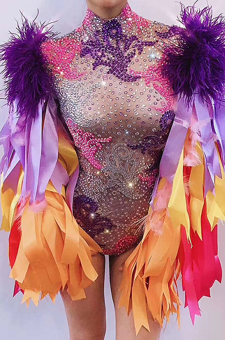 SUPER WHOLESALE | Feather Sleeve Cortset Top