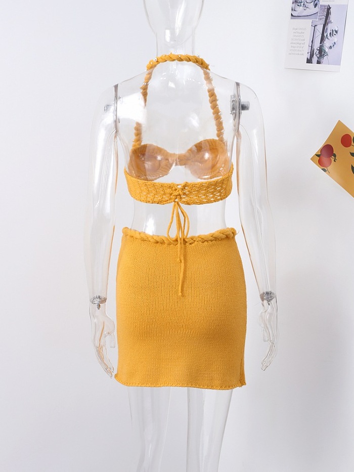 SUPER WHOLESALE | Pearl Halter Skirt Set