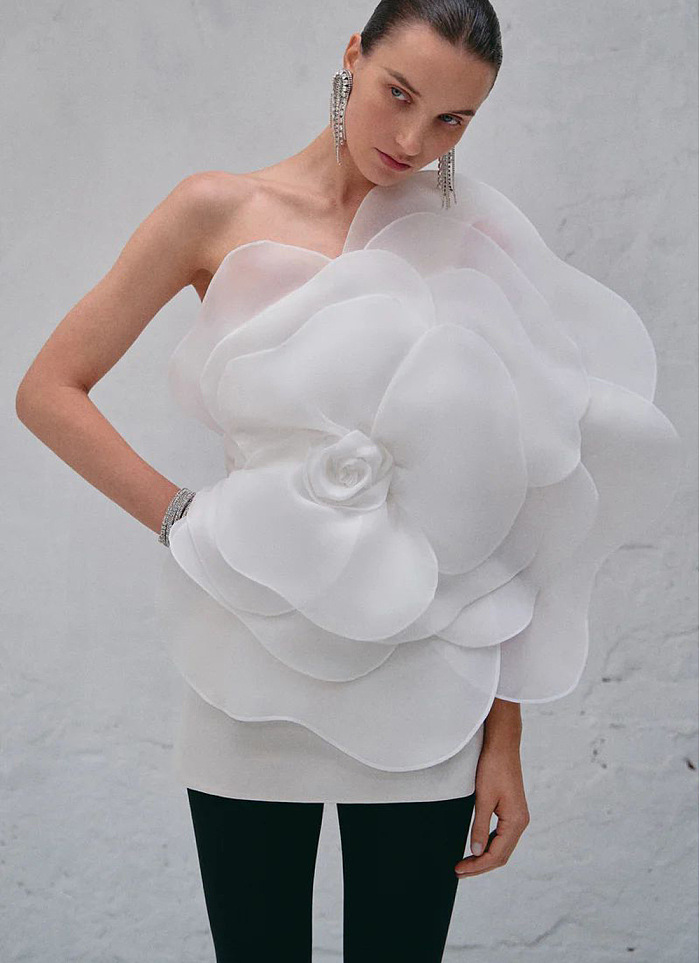 SUPER WHOLESALE | Big Flower One Shoulder Dress