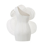 SUPER WHOLESALE | Big Flower One Shoulder Dress