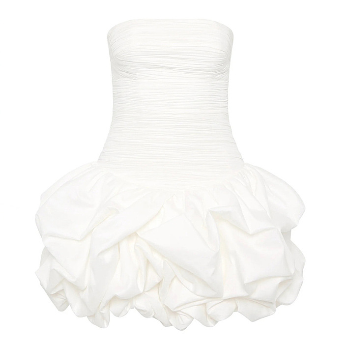 SUPER WHOLESALE | Printed Strapless Puffy Dress