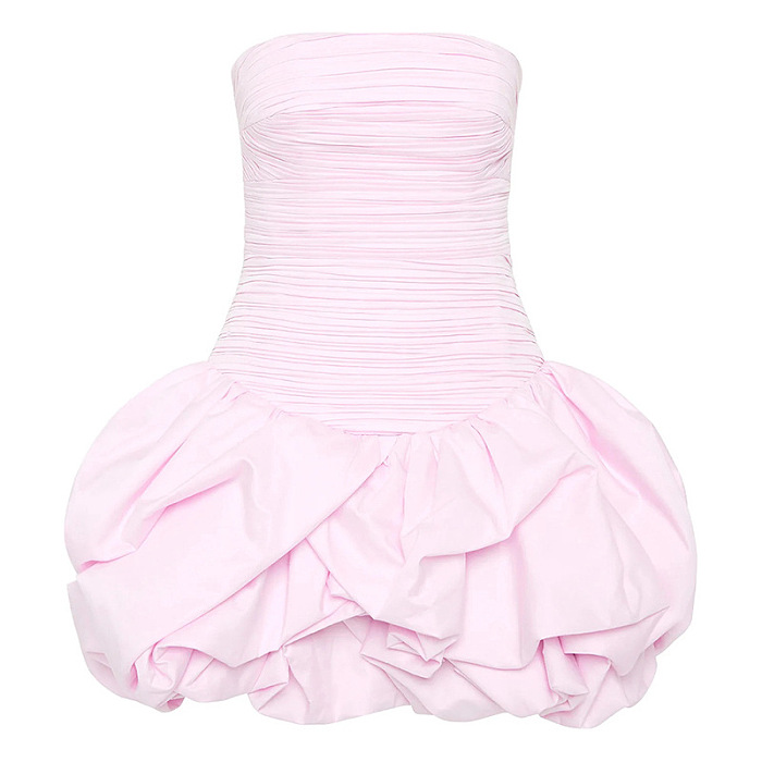 SUPER WHOLESALE | Printed Strapless Puffy Dress