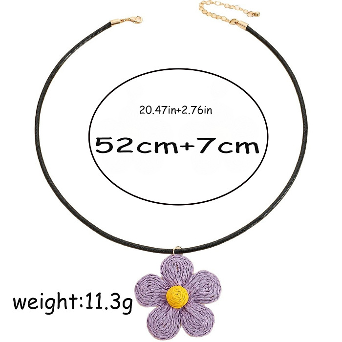 SUPER WHOLESALE | Diasy Flower Knitted  Necklace