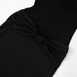 SUPER WHOLESALE | Twist Spaghetti Dress in Brown