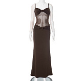 SUPER WHOLESALE | Twist Spaghetti Dress in Brown