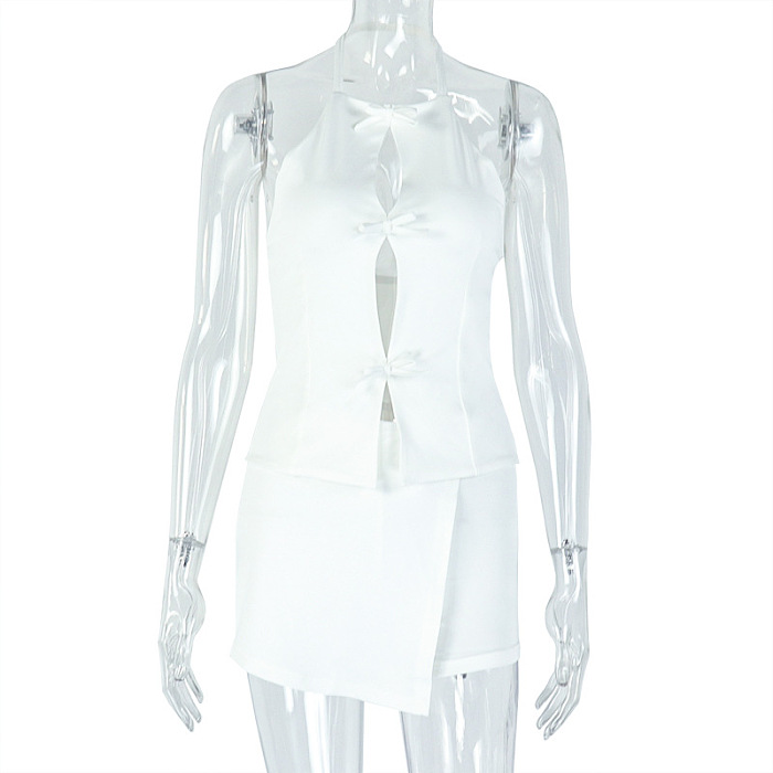 SUPER WHOLESALE | Halter Bows Skirt Set