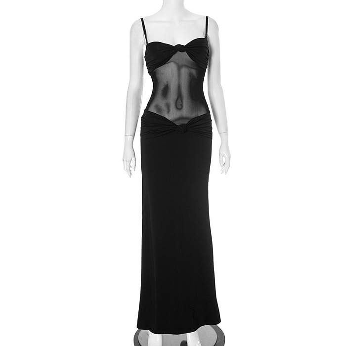 SUPER WHOLESALE | Twist Spaghetti Dress in Brown