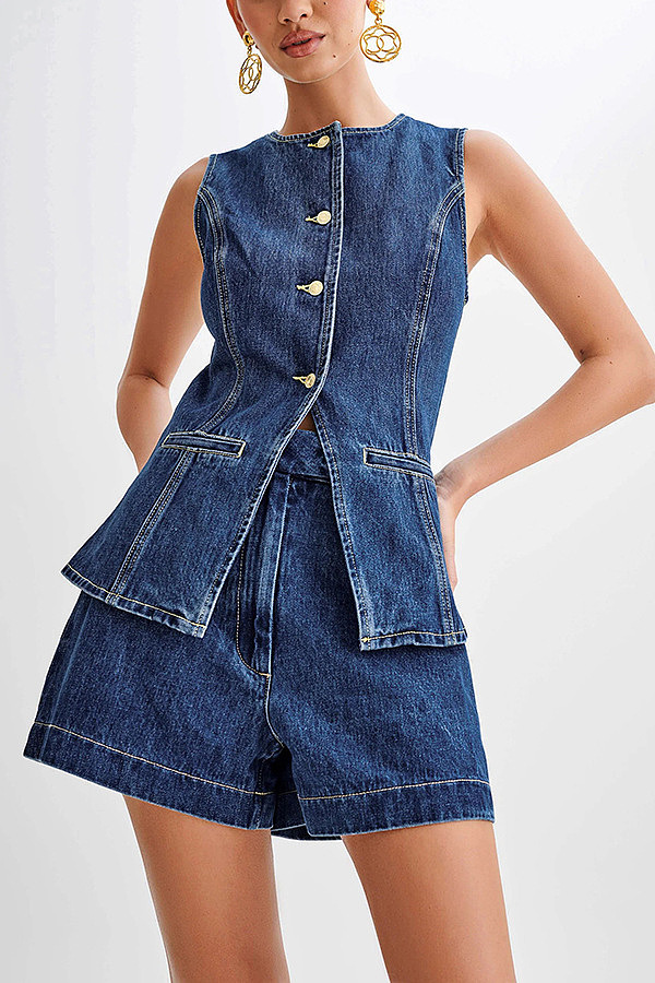 SUPER WHOLESALE | Denim Shorts Set