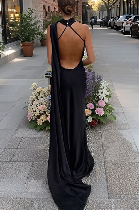 SUPER WHOLESALE | Open-back Long Dress