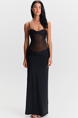 SUPER WHOLESALE | Twist Spaghetti Dress in Brown