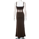 SUPER WHOLESALE | Twist Spaghetti Dress in Brown