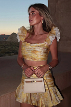 SUPER WHOLESALE | Wave Hem Tie-back Skirt Set(PRE ORDER)