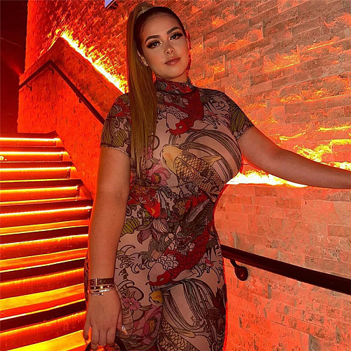SUPER WHOLESALE |  Printed Open-back Jumpsuit