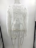 SUPER WHOLESALE |  Hollow-out Skirt Dress in White
