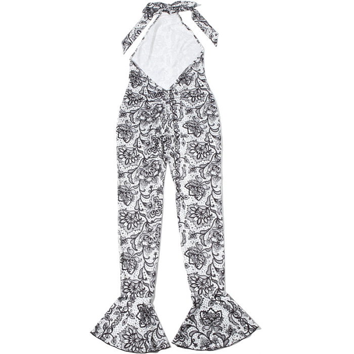 SUPER WHOLESALE |  Printed Open-back Jumpsuit
