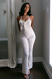 SUPER WHOLESALE |  Halter Jumpsuit in White