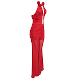 SUPER WHOLESALE |  Strapless Jumpsuit in Red